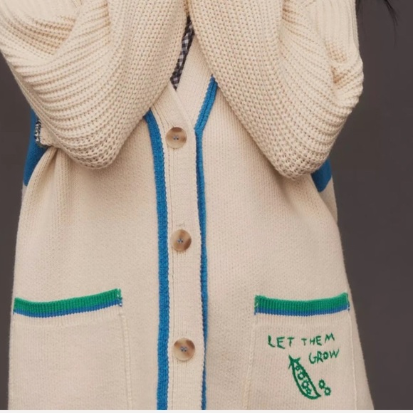 Anthropologie 2025 Pea Pod Varsity Cardigan - Picture 6 of 7